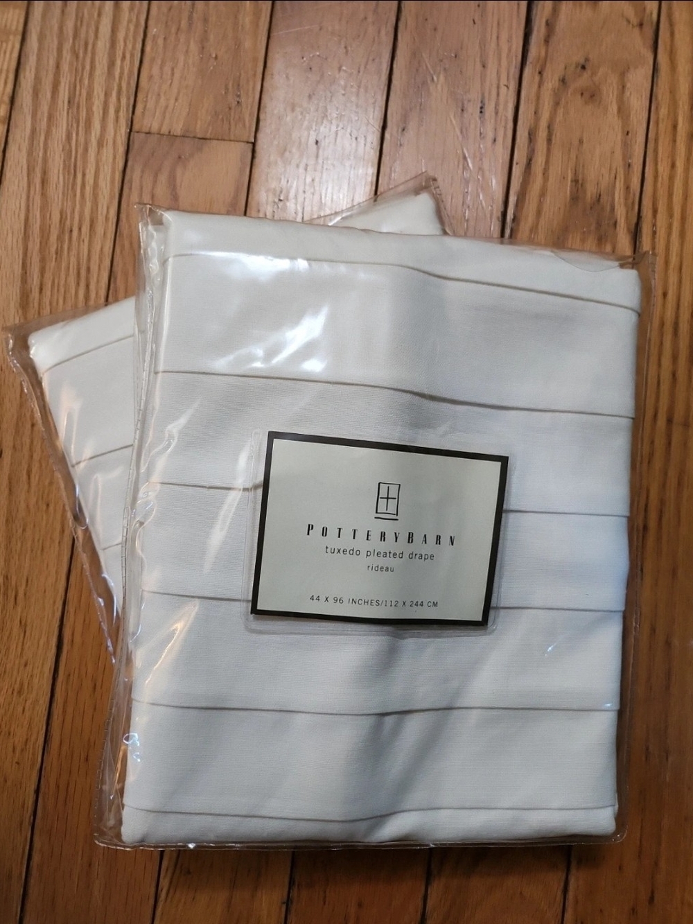 Pottery Barn White Tuxedo Pleated Drapes - Set